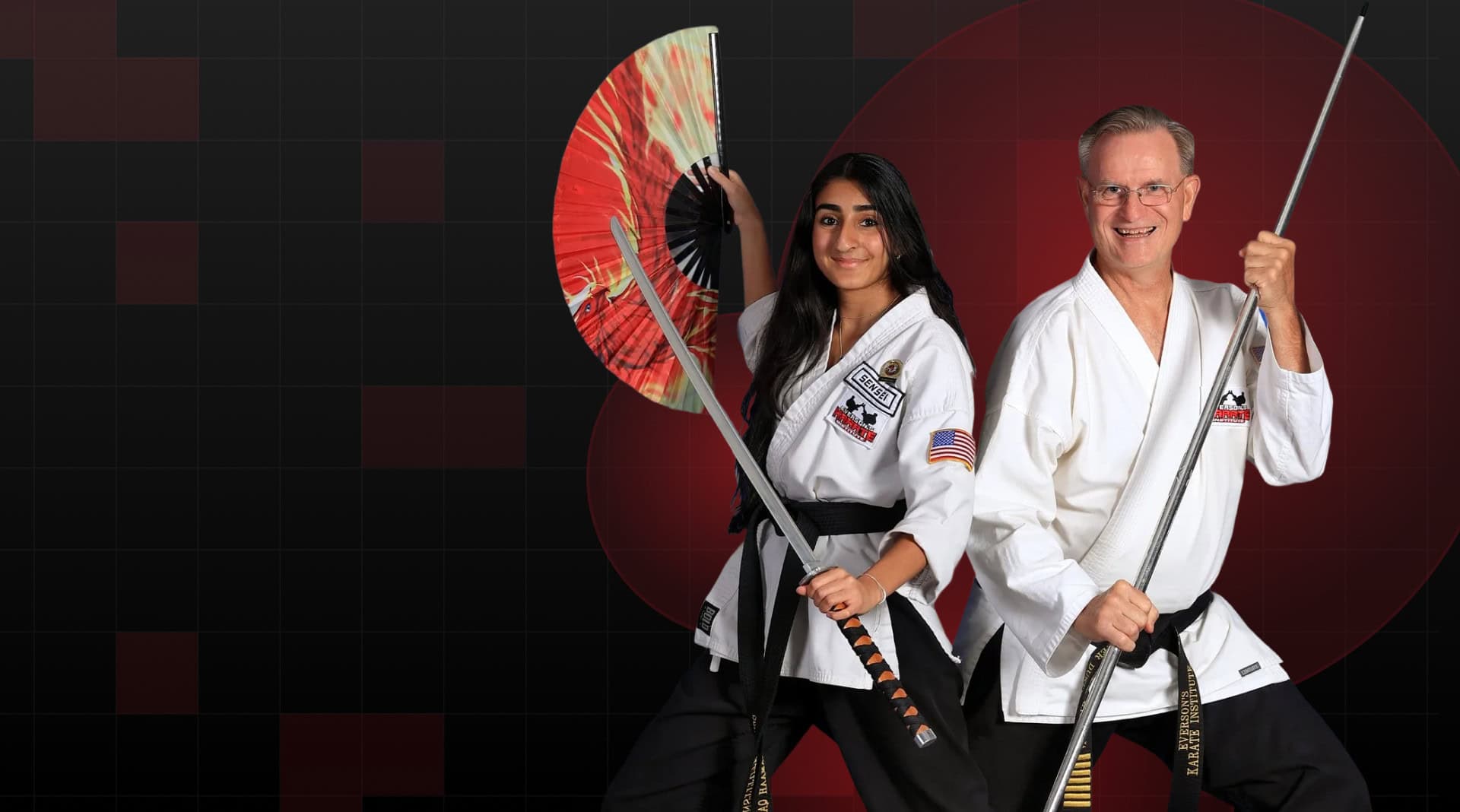 Karate Instructor with student